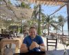 Living in Holbox Mexico — Frank Ruiz, real estate expert and CEO Coldwell Banker Riviera Maya, at a beachfront restaurant in Isla Holbox